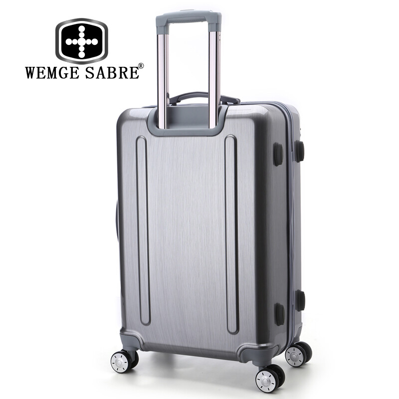 WEMGE SABRE 拉桿箱ABS+P旅行箱 商務(wù)休閑大容量拉鏈托運箱行李箱 硬箱 銀色 20寸